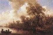 Jan van Goyen River Scene France oil painting artist